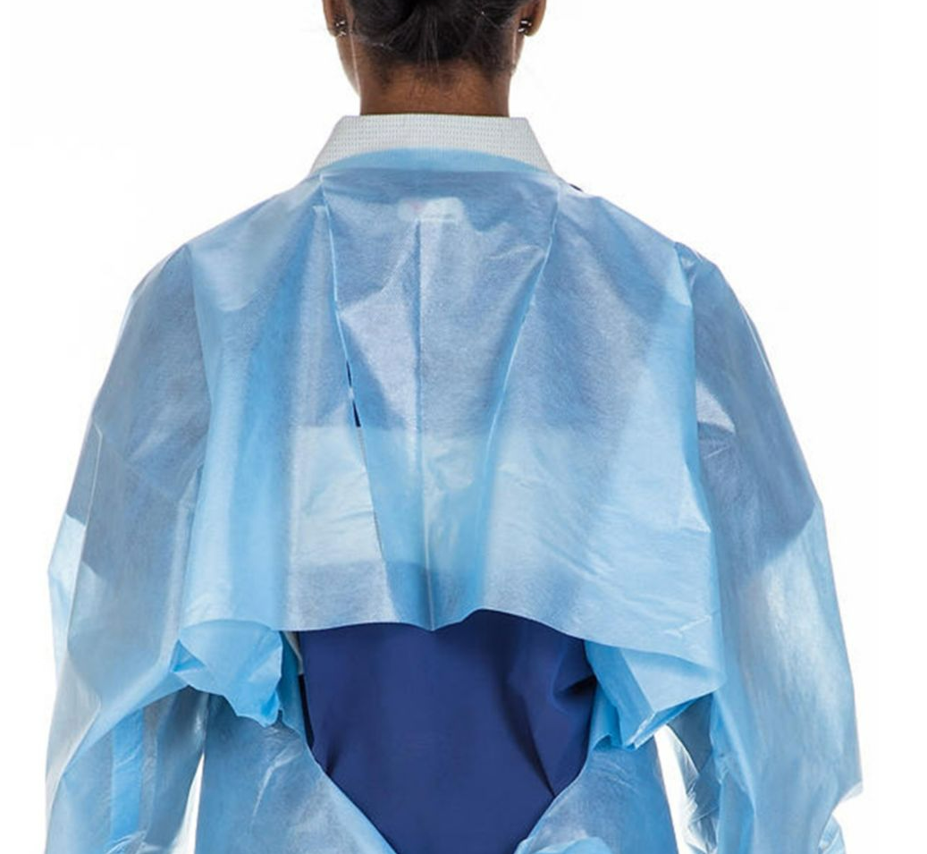 AAMI Level 4 Protective Gown with Half Back Style, Knit Cuffs & Flat Pack