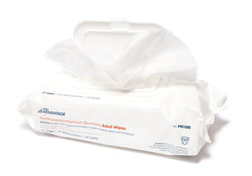 Adult Wipes, Spunlace Cloth, 8" x 12"