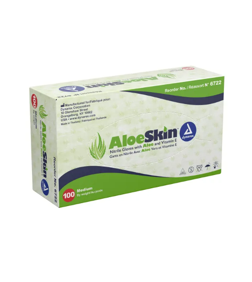AloeSkin Nitrile Exam Gloves with Aloe, Non Sterile, Powder Free, Latex Free