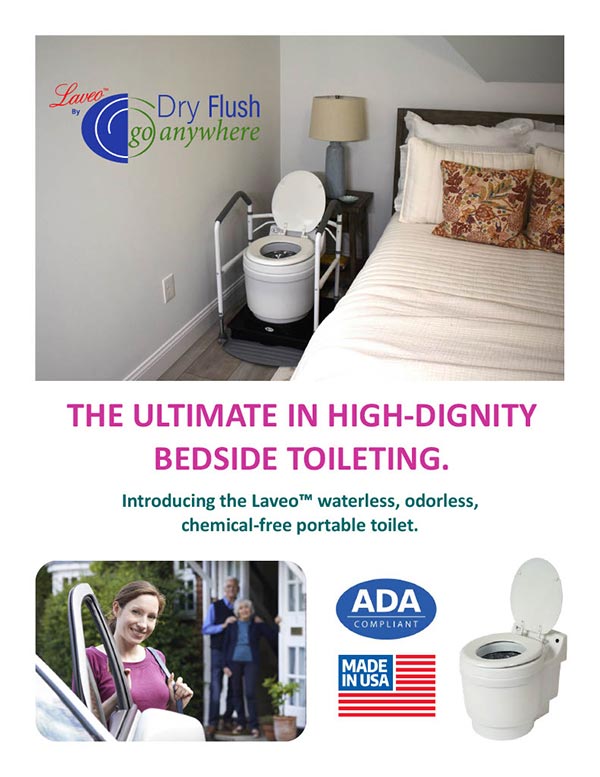 Laveo Battery Powered Portable Waterless Dry Flush Toilet