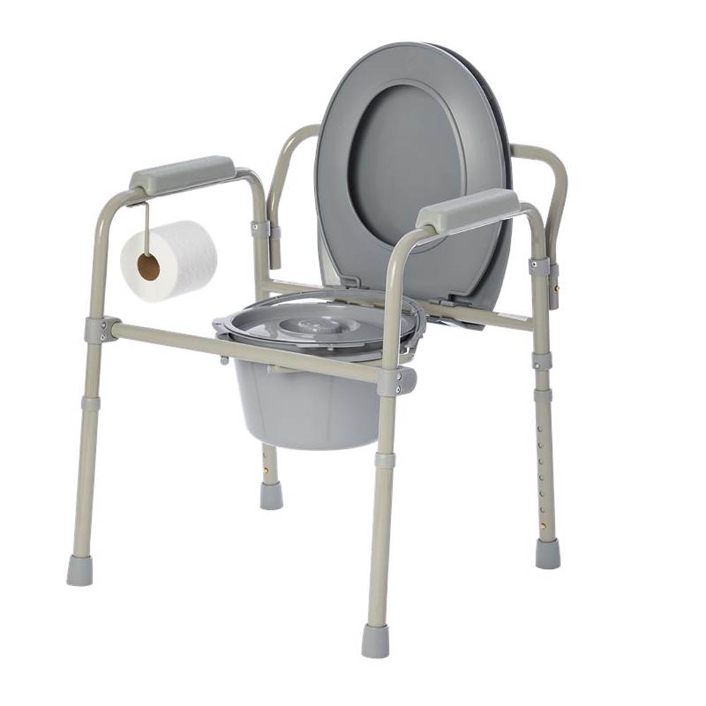 Folding Powder Coated Steel Commode