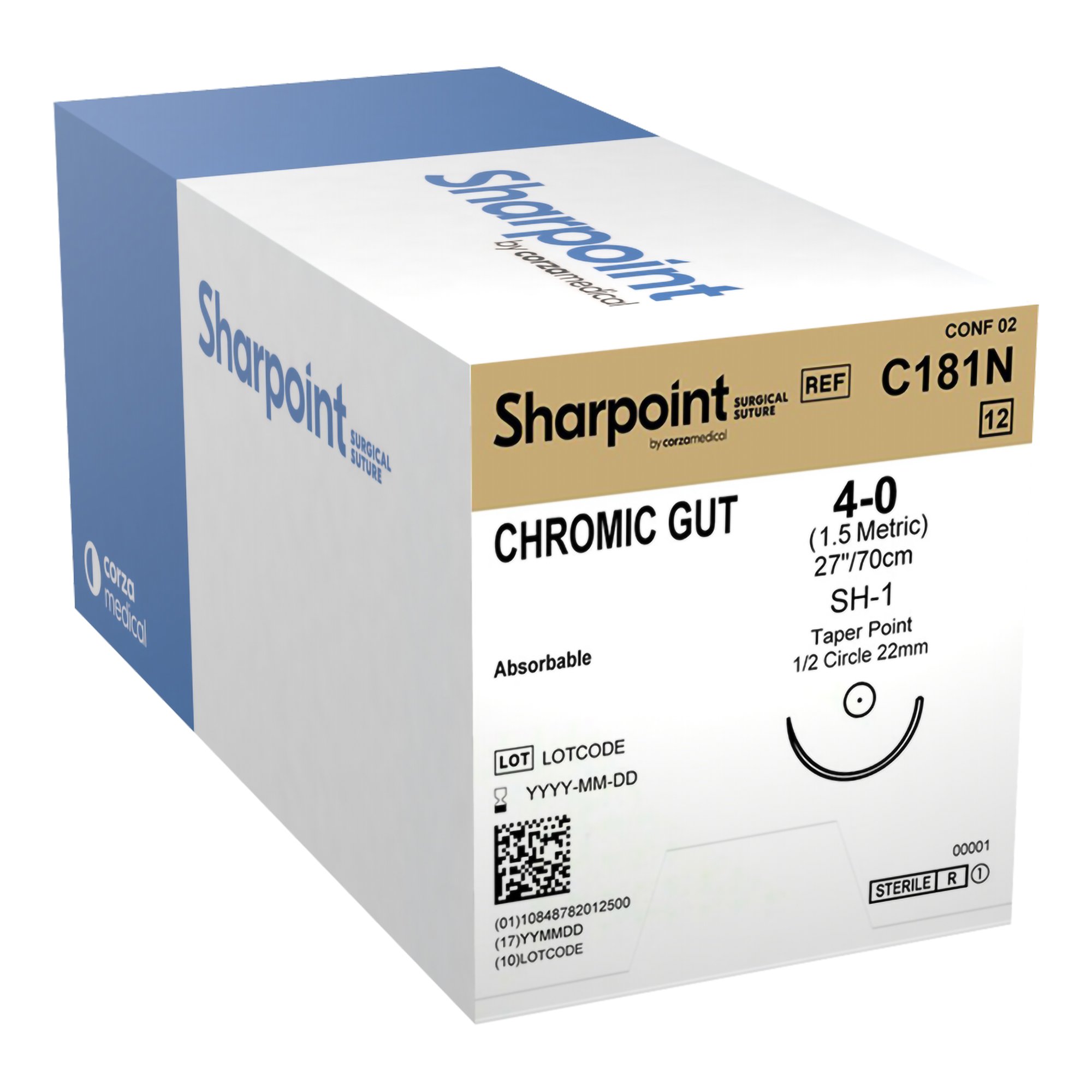 Chromic Gut Taper Point Needle, HR 22