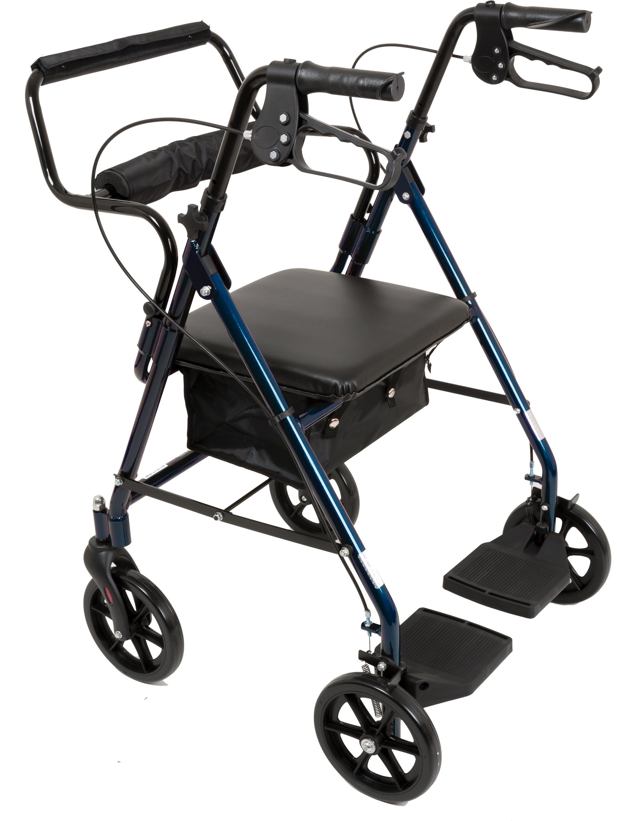 Aluminum Transport Rollator with 8-inch Wheels