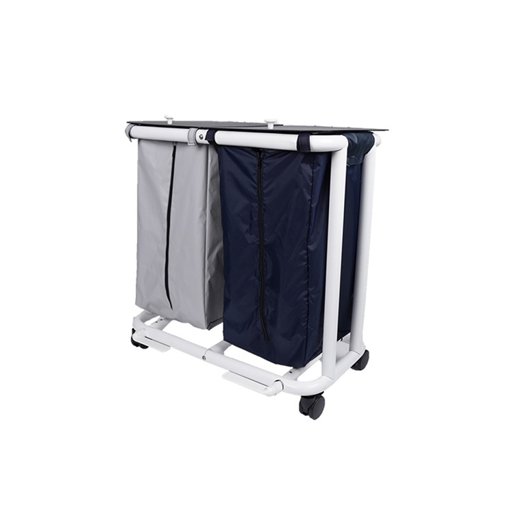 Deluxe New Era Patented Infection Control Large Double Hamper with Zipper Opening Bag and Foot Pedal