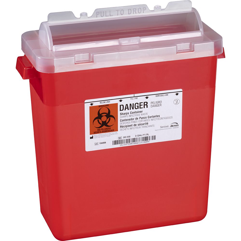 3 Gallon Biohazard Patient / Exam Room Sharps Container