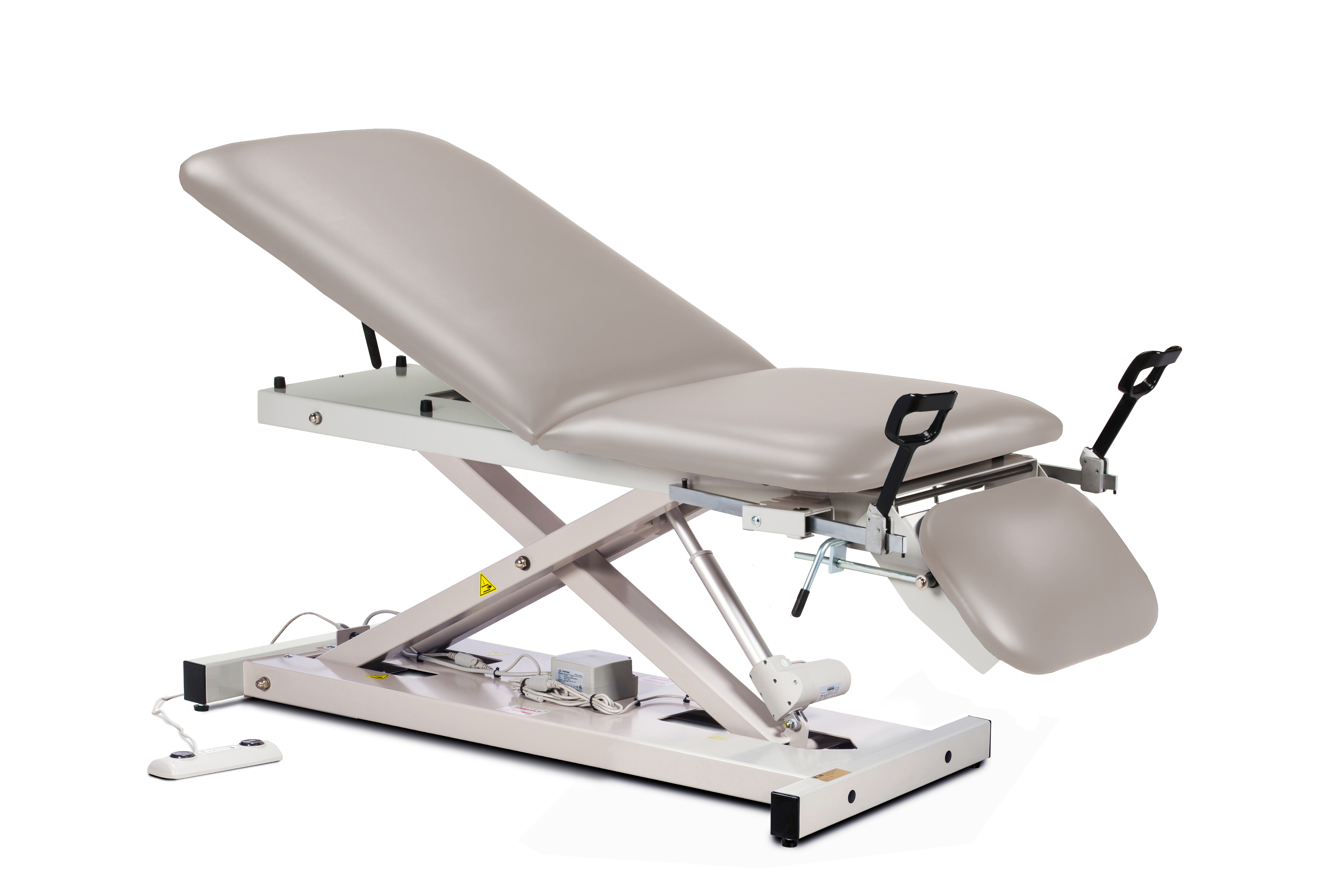 Power 400 Open Base Table with Adjust. Backrest Drop Section Stirrups