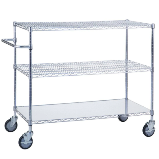 Linen Cart 24x48x42 w/Solid Bottom 16 Gauge Powder Coated Shelf