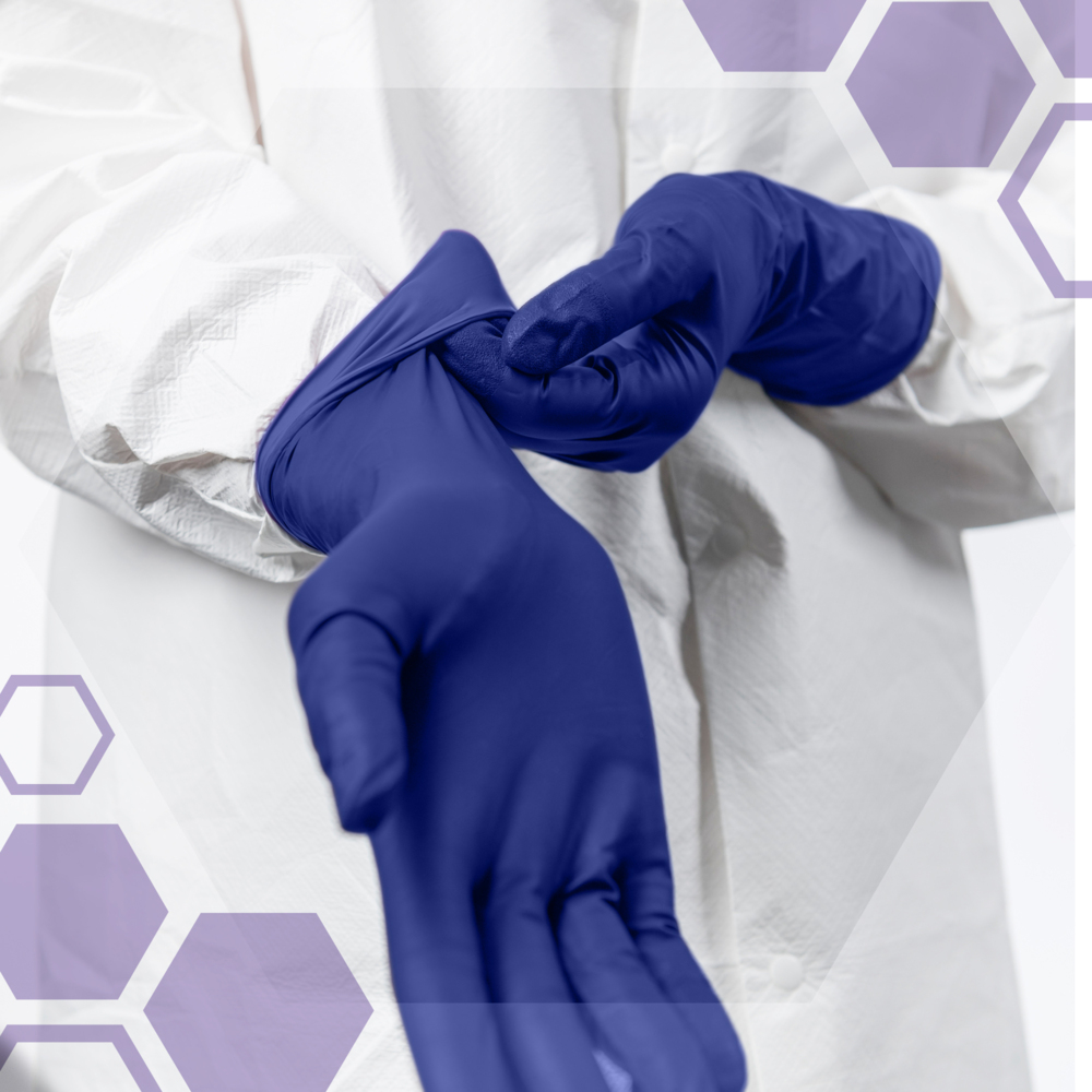 Kimberly Clark Kimtech Vista Nitrile Exam Gloves, Dark Blue