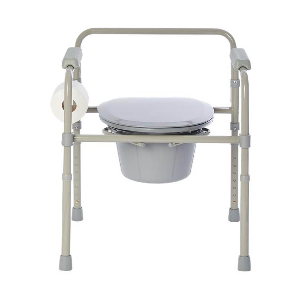 Folding Powder Coated Steel Commode