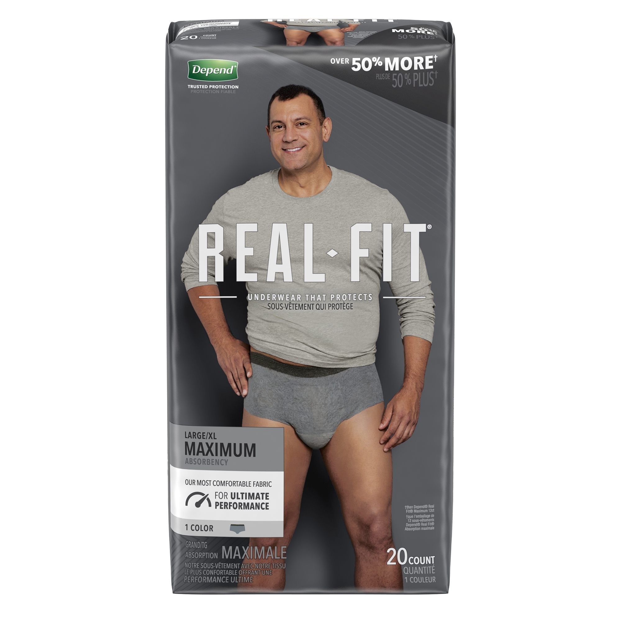 Depend Real Fit Briefs for Men, Maximum Absorbency, Disposable