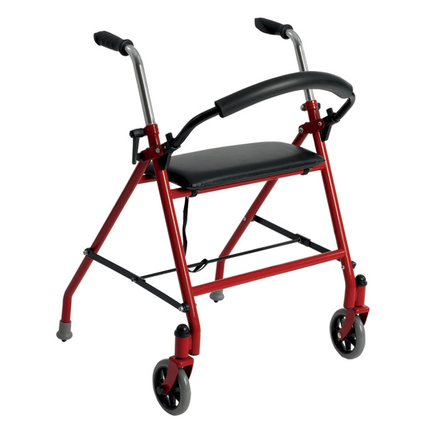 Two Wheeled Walker with Seat, Red