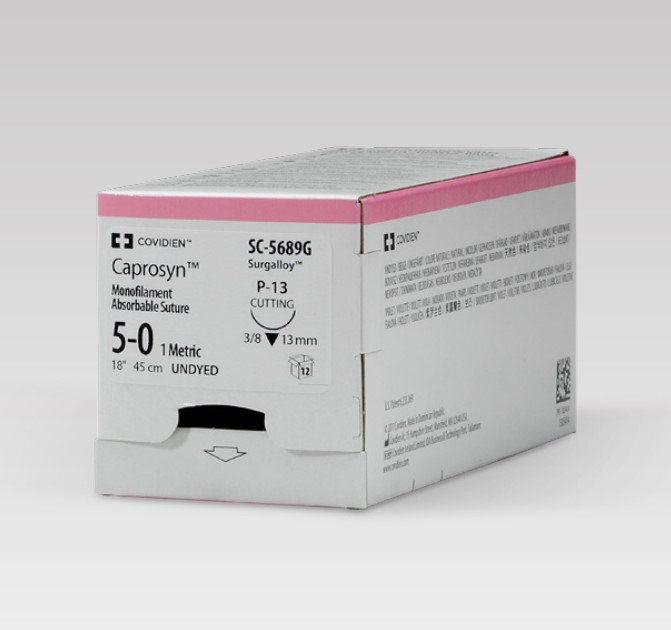 Caprosyn Suture, Premium Reverse Cutting, Undyed, 18", Needle P24