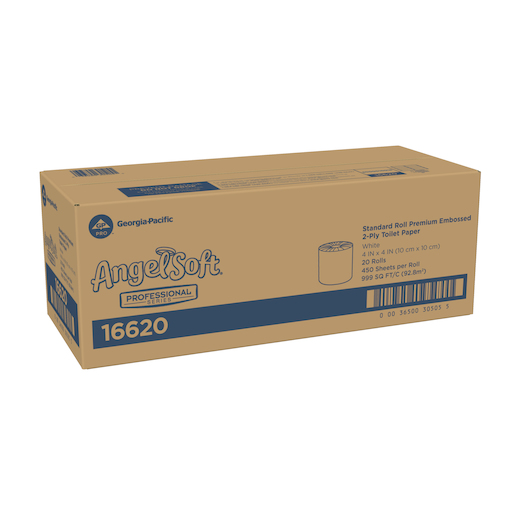 Angel Soft Plus, Premium Embossed Bathroom Tissue, 2-Ply, 4" x 4.05"