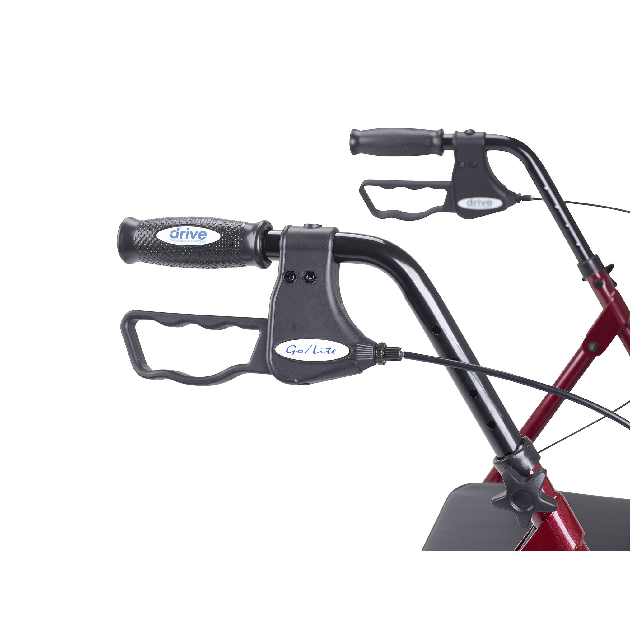 Go-Lite Bariatric Steel Rollator, Red