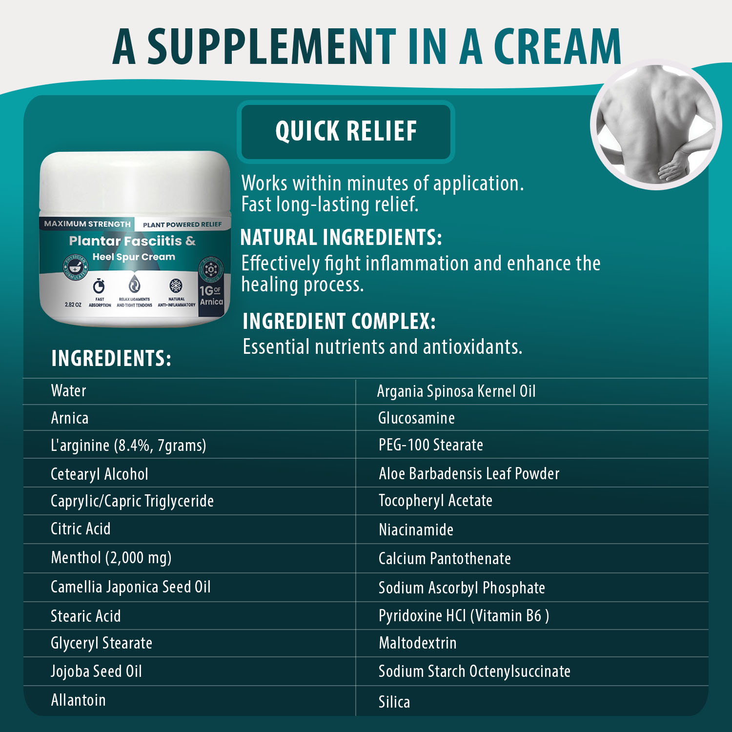 Plantar Fasciitis Cream Heel Spur Pain Relief
