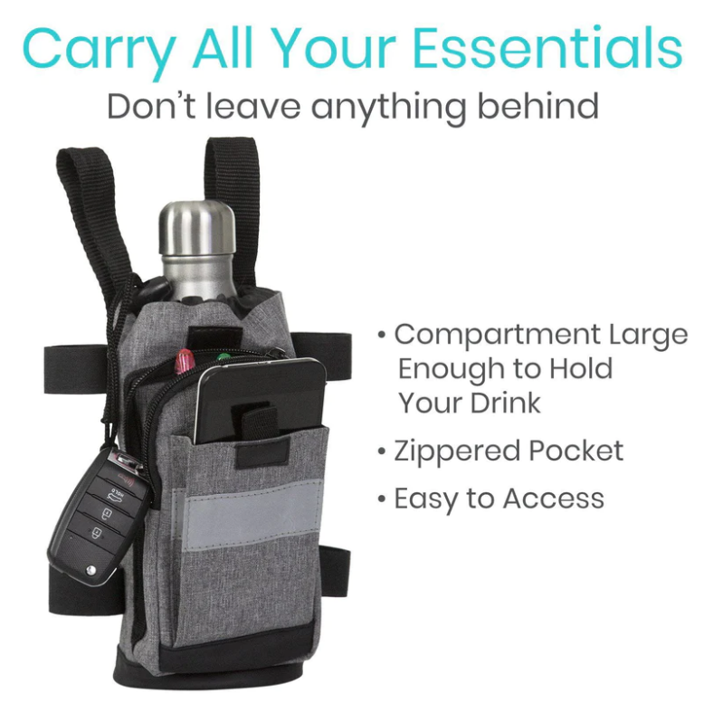 Crutch Bag - Zippered Accessory Carry Pouch