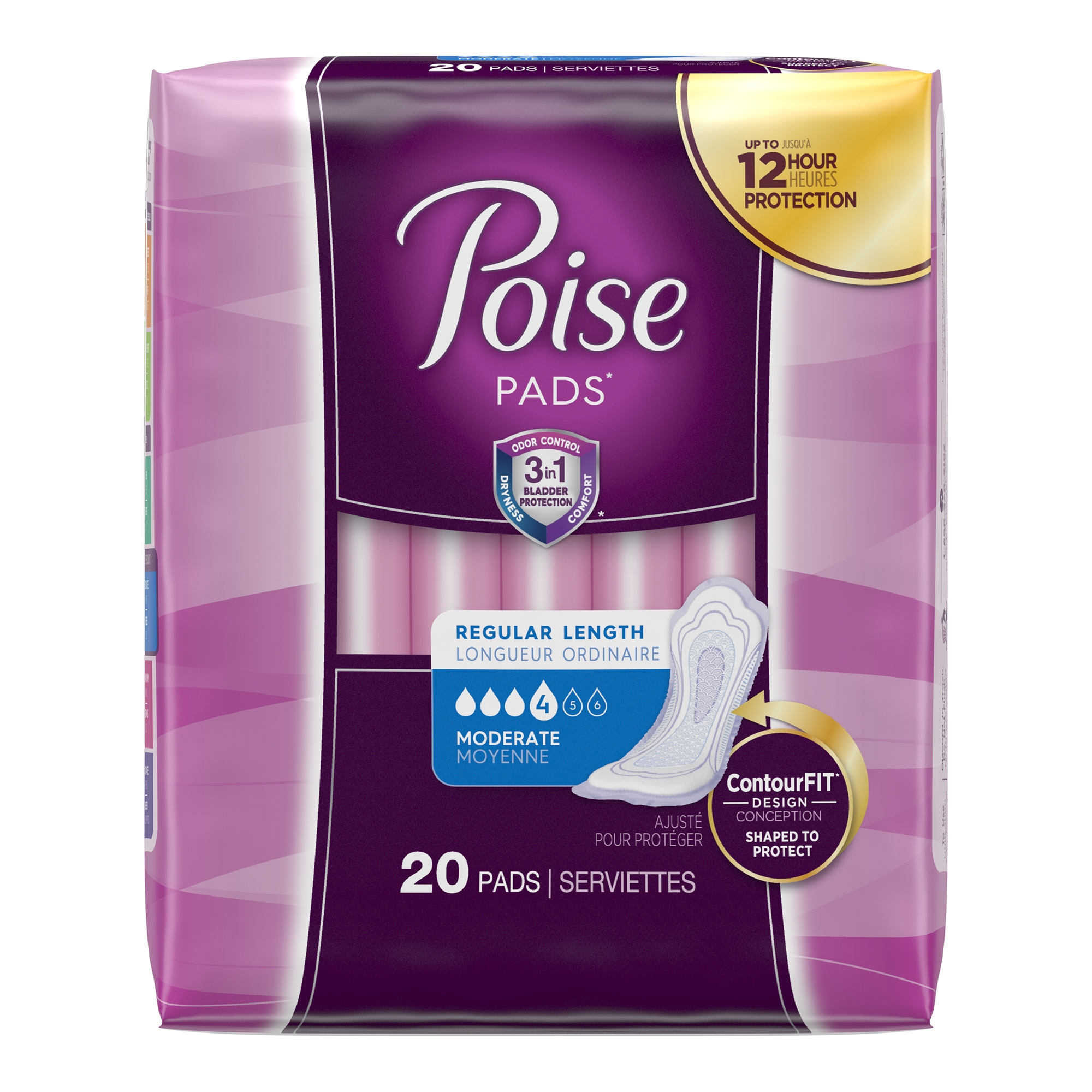 Poise Control Pads, Moderate Absorbency