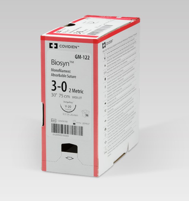 Biosyn Suture, Reverse Cutting, Violet, 30", Needle C13