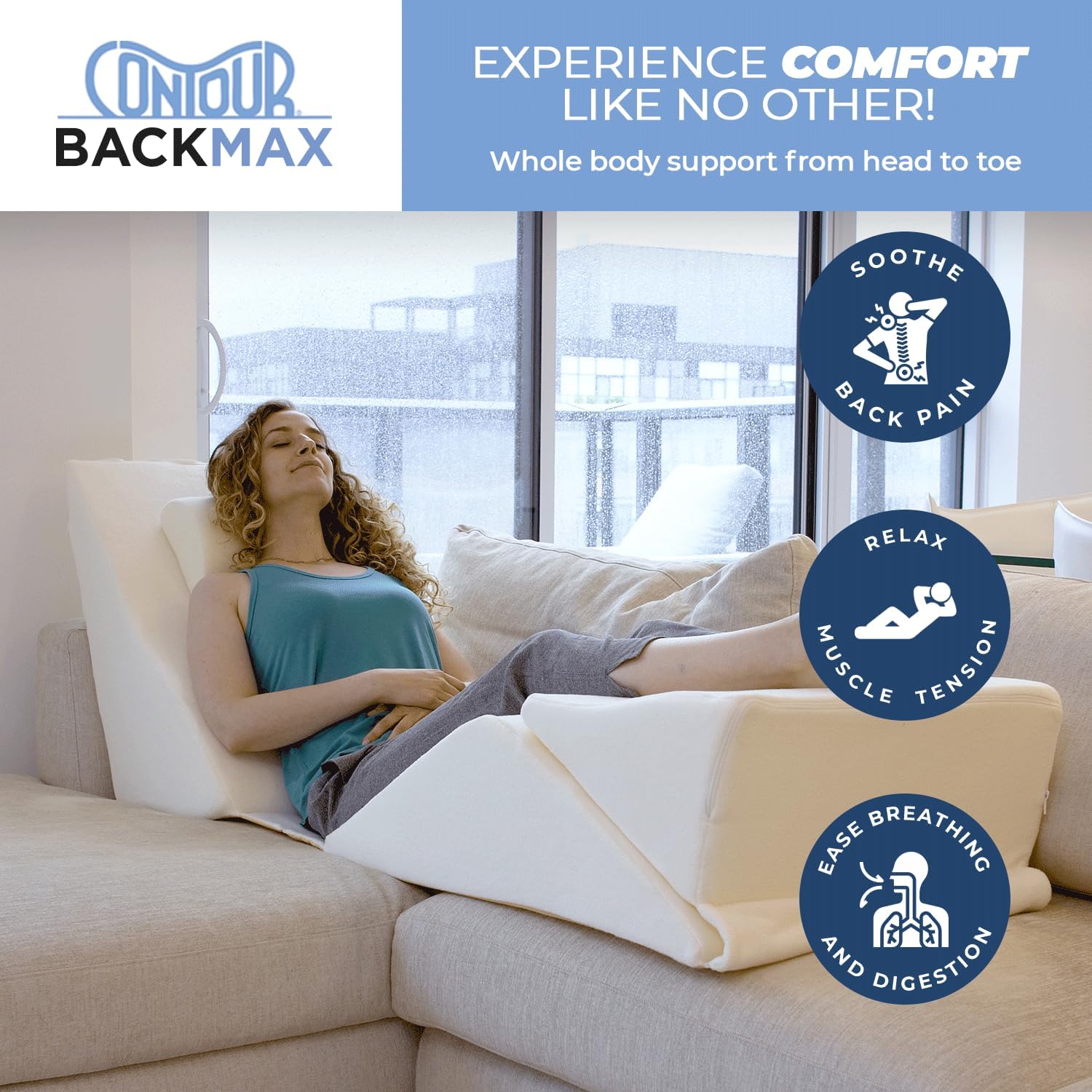 BackMax 20' Foam Bed Wedge Lumbar Support System