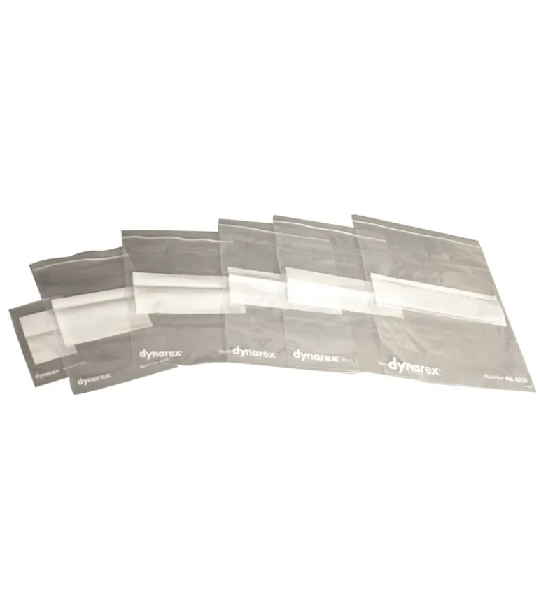 Zip Closure Plastic Bags, Clear with White Write - On Block, 2 mil