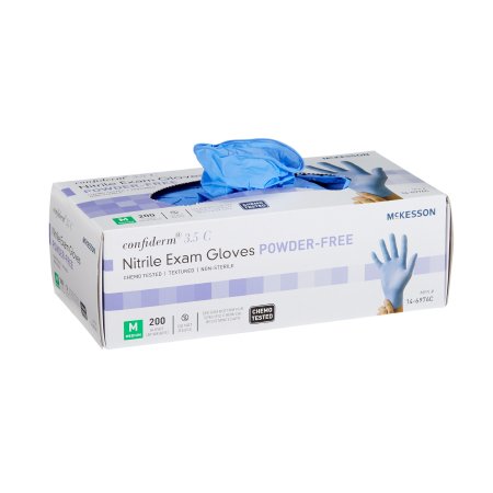 Exam Glove Confiderm, Nitrile, Standard Cuff, Blue, Chemo Tested