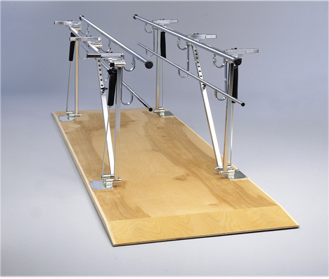 Adjustable Height and Width Wood Platform Mounted Parallel Bars