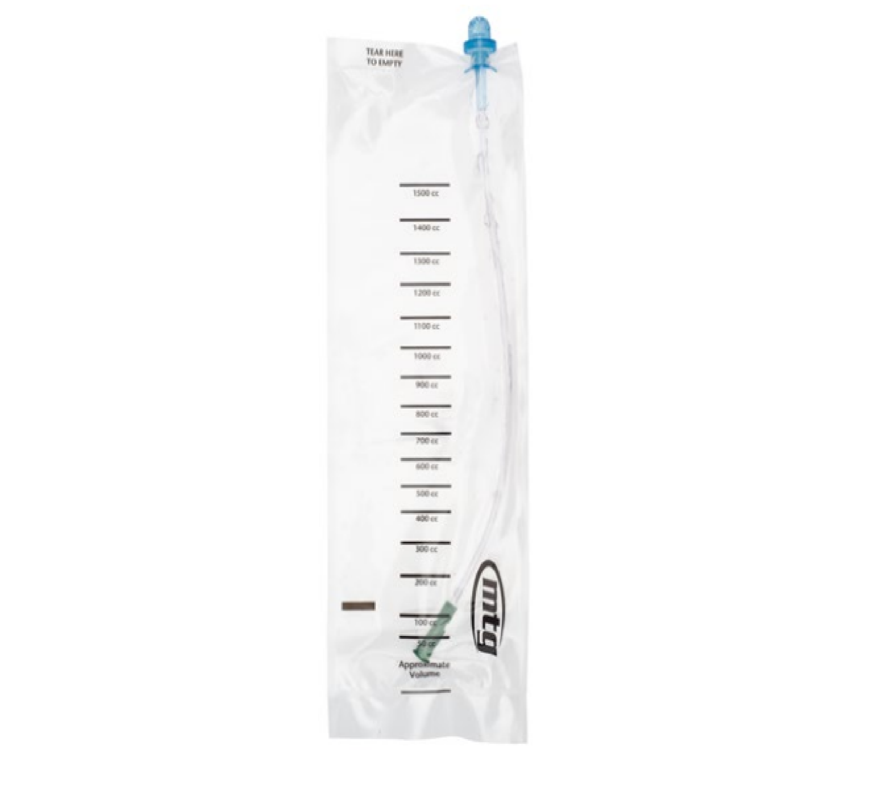 MTG Jiffy Cath Closed System Urinary Intermittent Catheter with Kit Components, Straight Tip Mini Pak, 16" Catheter Length, 1500 mL Collection Bag