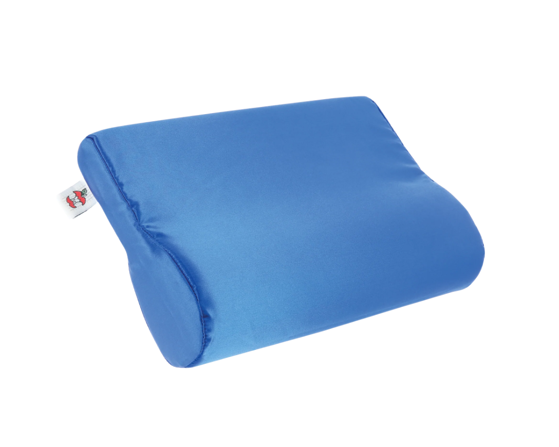 Contour Cervical Pillow, Satin Cover, Blue