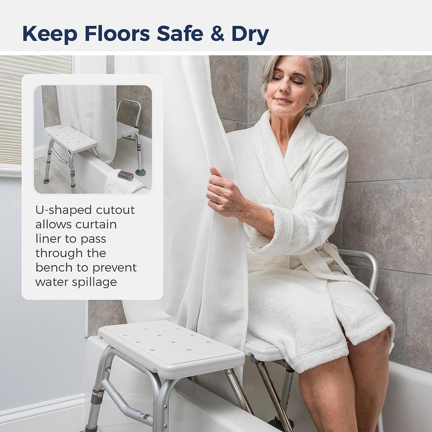 Splash Defense Transfer Bench with Curtain Guard Protection