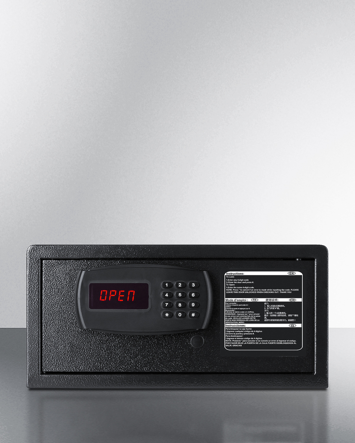1.03 cu ft Hotel Safe With Keypad Lock - Steel, Black