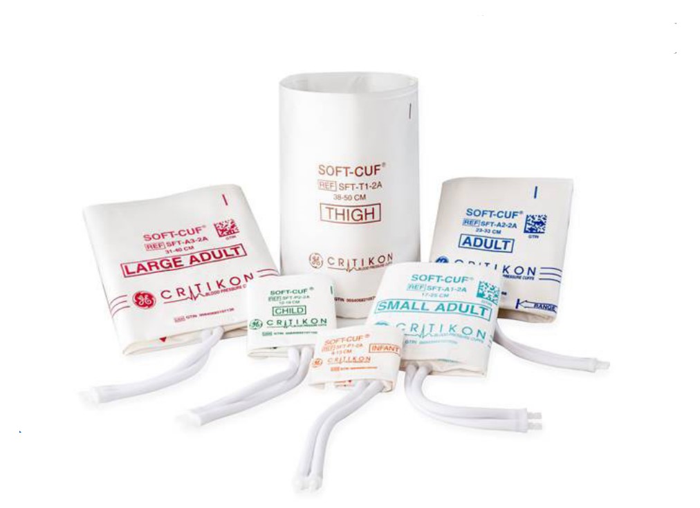 Critikon Soft Cuf Blood Pressure Cuff, 2 Tube Mated Submin Connector