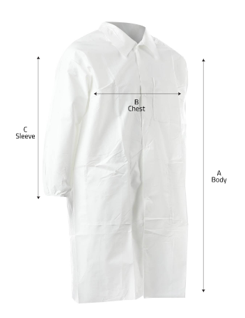 ComforTech Lab Coats, 3 Pockets, Tapered Collar, Elastic Wrist