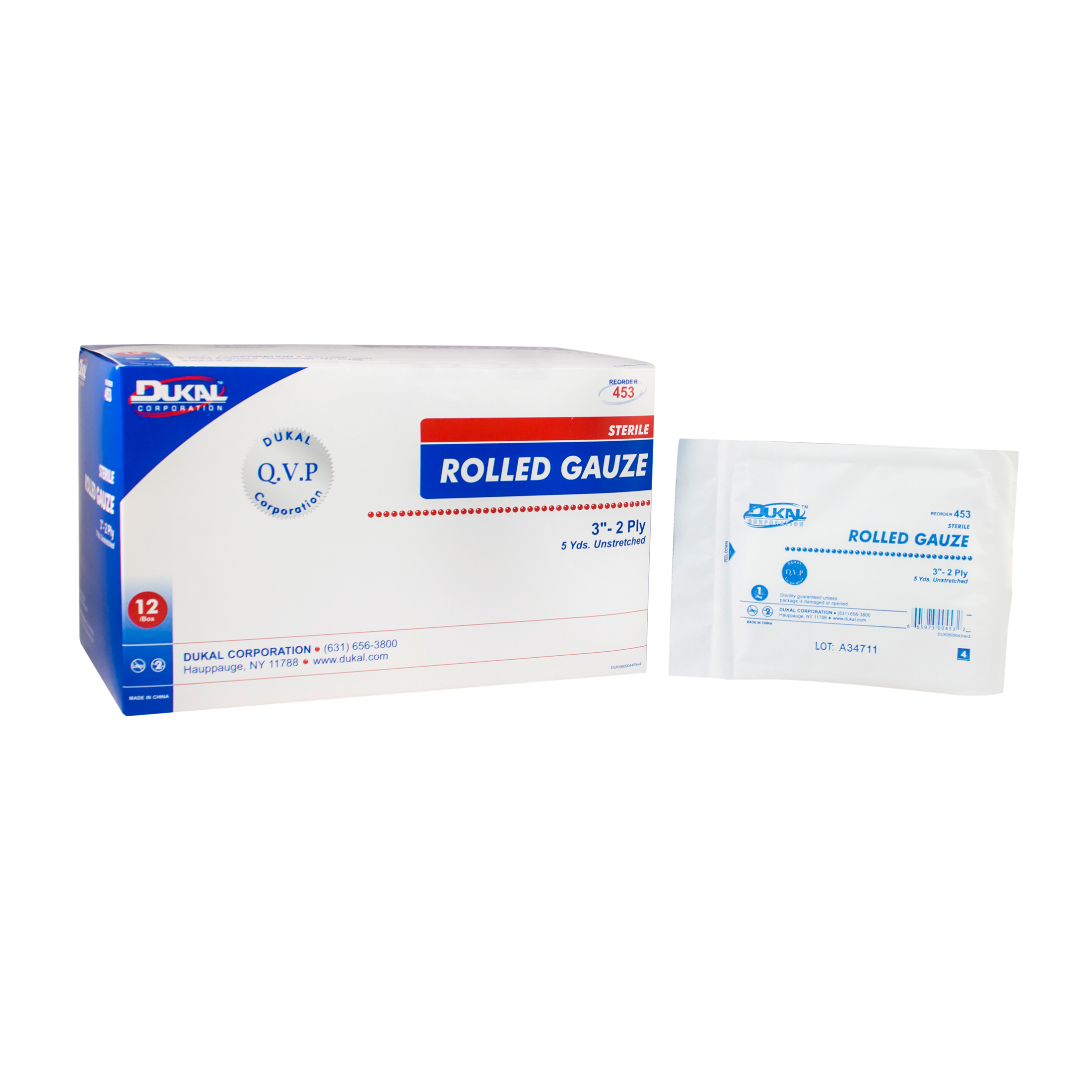 Rolled Gauze 3" x 5 yd 2-Ply, Sterile - Clearance