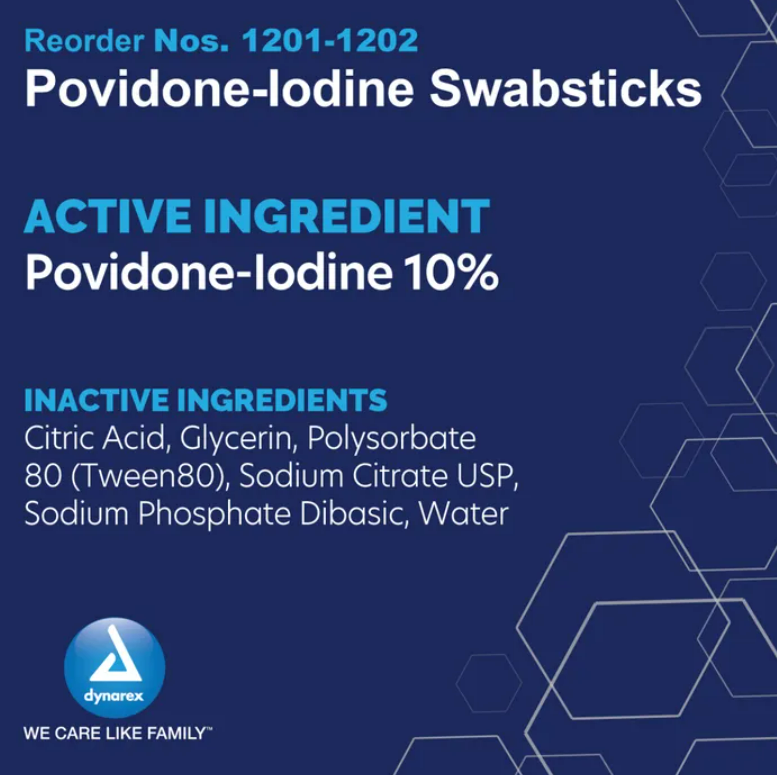 Povidone Iodine Swabsticks 10% Strength