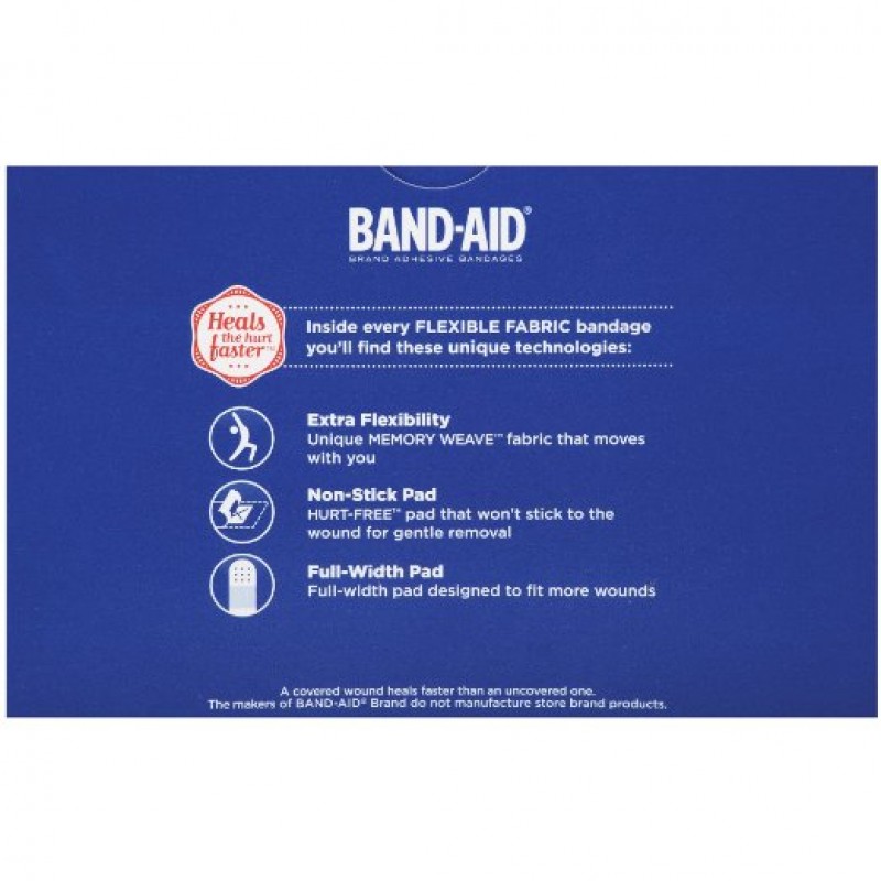 Band Aid Flexible Adhesive Bandage Strip, 1" x 3"