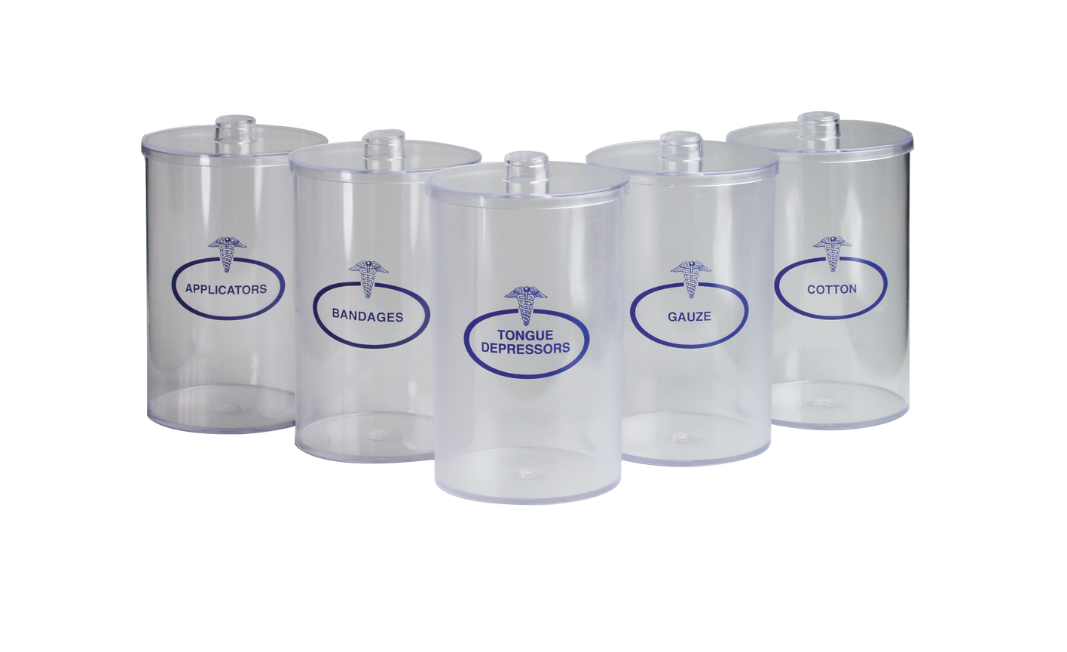 Tech-Med Sundry Jars, Labeled