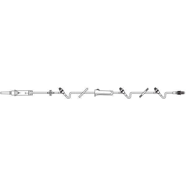 Continu Flo Solution Set, Non Vented, 3 Clearlink Luer Activated Valves, Backcheck Valve, 60 drops/mL