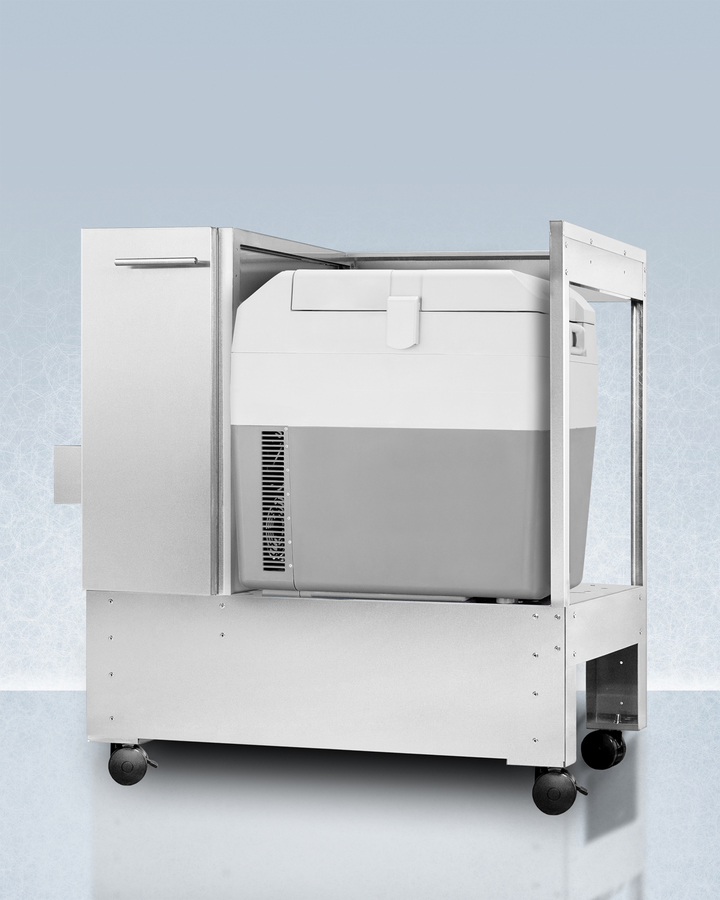 Stainless Steel Cart with Portable Refrigerator / Freezer