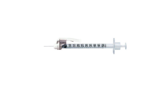 SafetyGlide Insulin Syringes with Permanently Attached 29G x 0.5" Needle