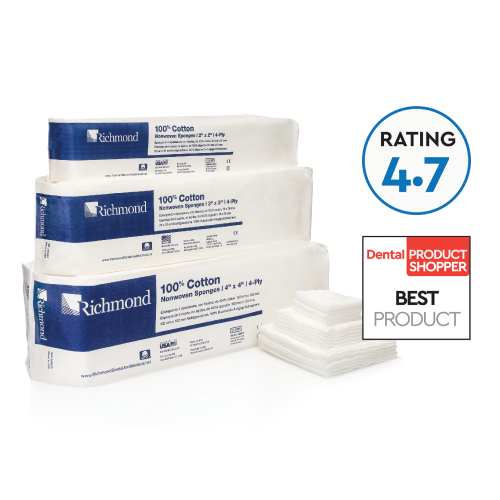 Cotton Nonwoven Sponges, 4 Ply, Non Sterile