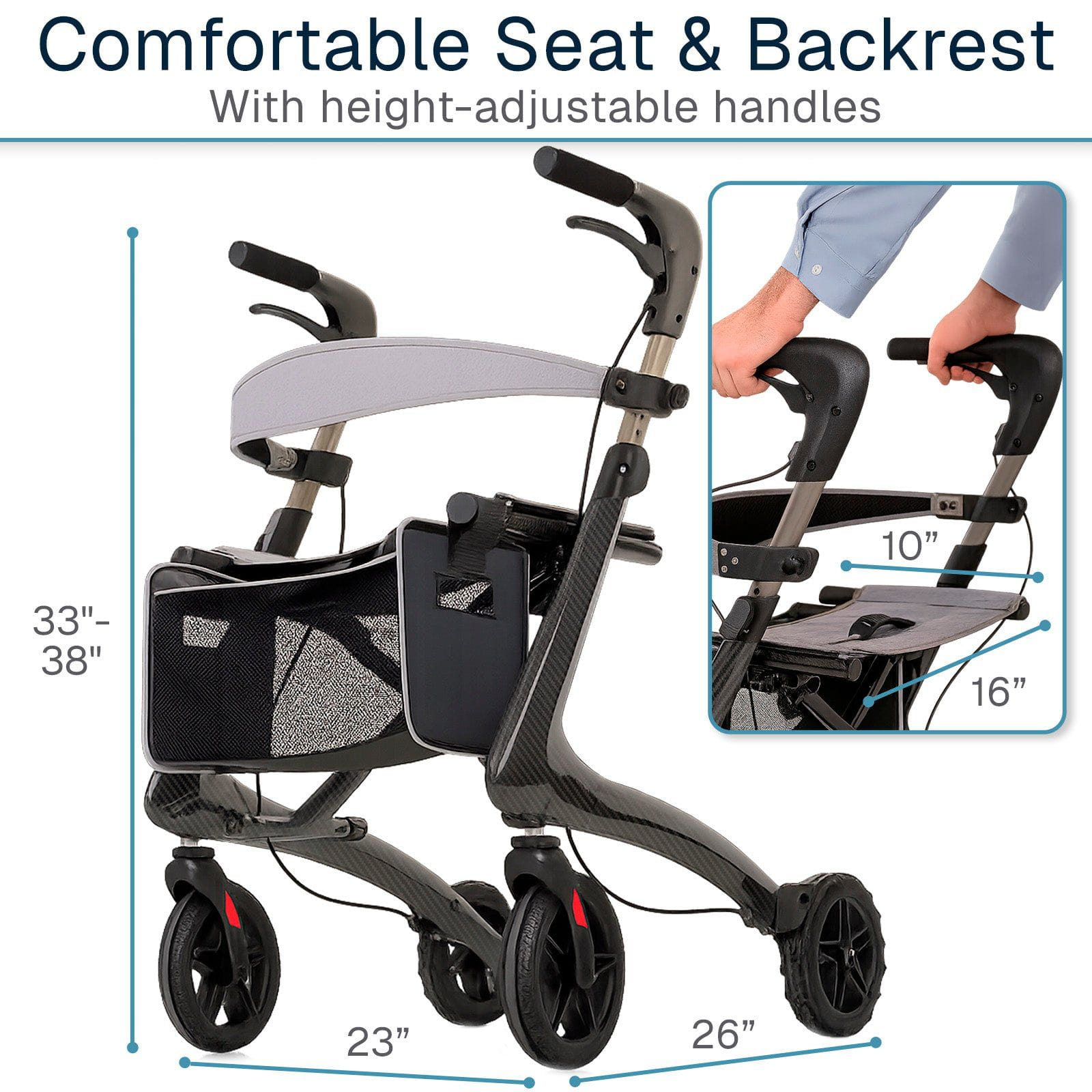 CarbonGlide Carbon Fiber Rollator