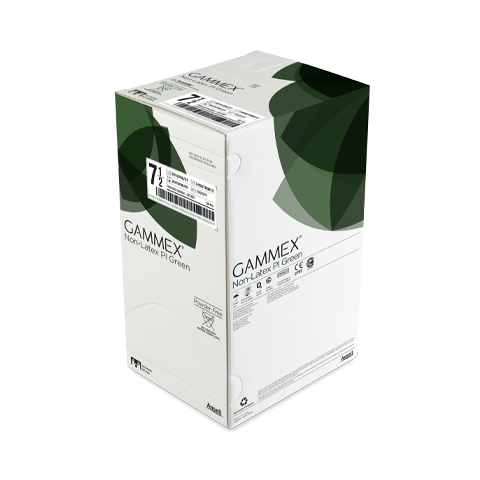 Gammex Non Latex Polyisoprene Green Gloves, Powder Free, Sterile