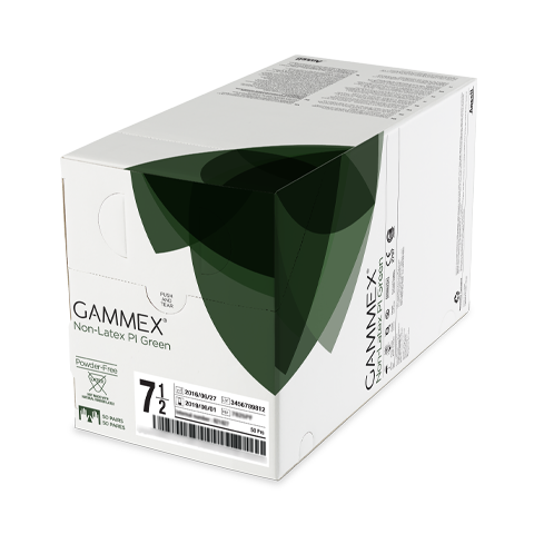 Gammex Non Latex Polyisoprene Green Gloves, Powder Free, Sterile