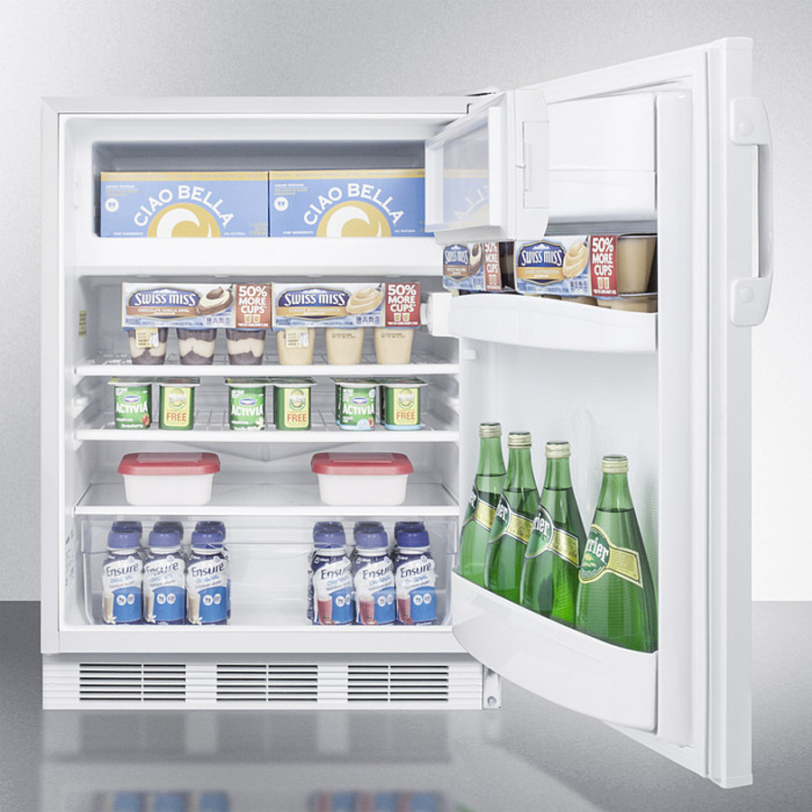 ADA Compliant 24" Wide Built In Refrigerator Freezer with Dual Evaporator Cooling and Cycle Defrost