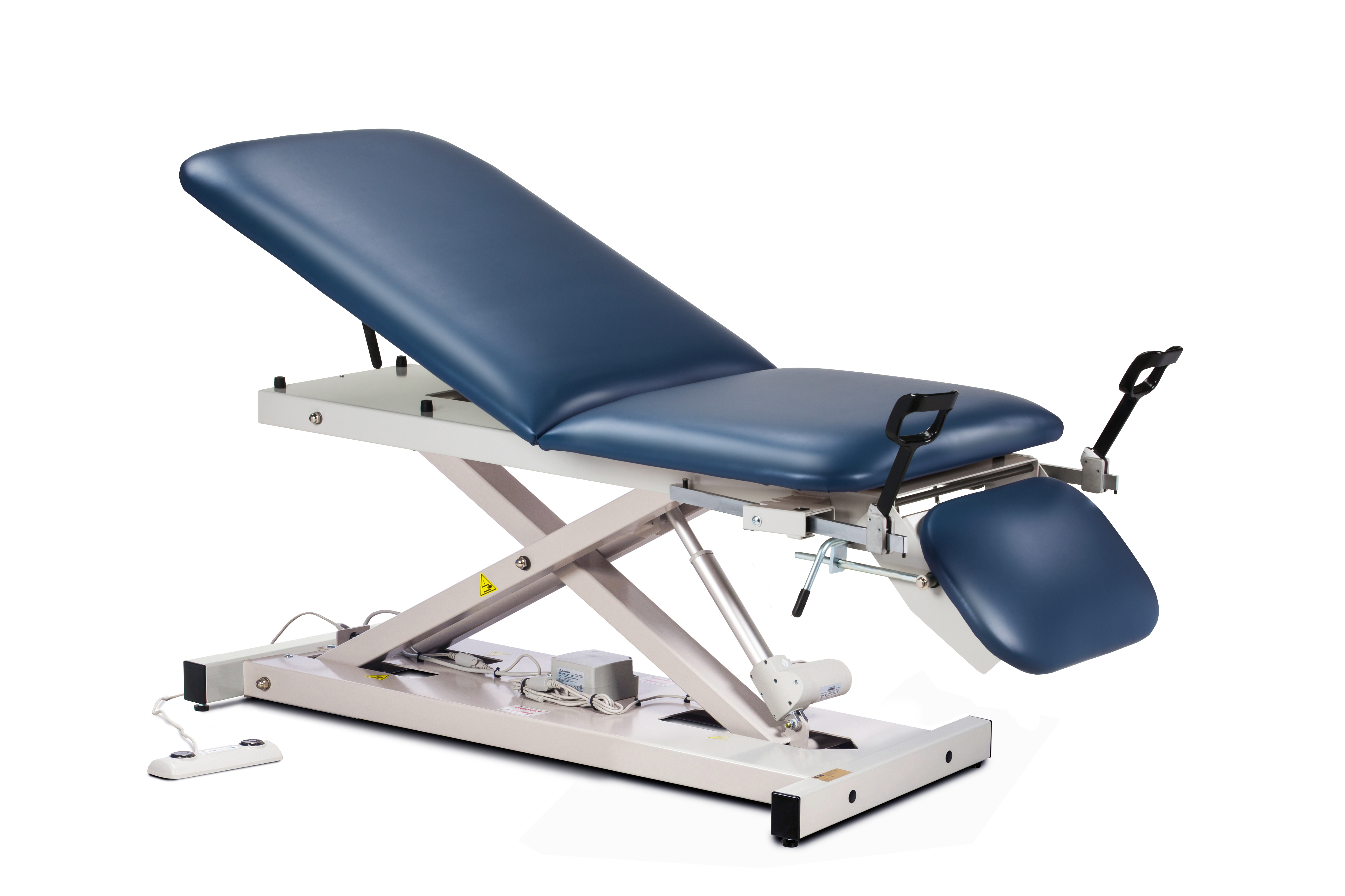 Power 400 Open Base Table with Adjust. Backrest Drop Section Stirrups