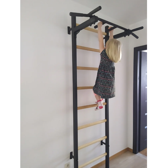 221 Wall Bar with Fixed Steel 6 Grip Pull Up Bar