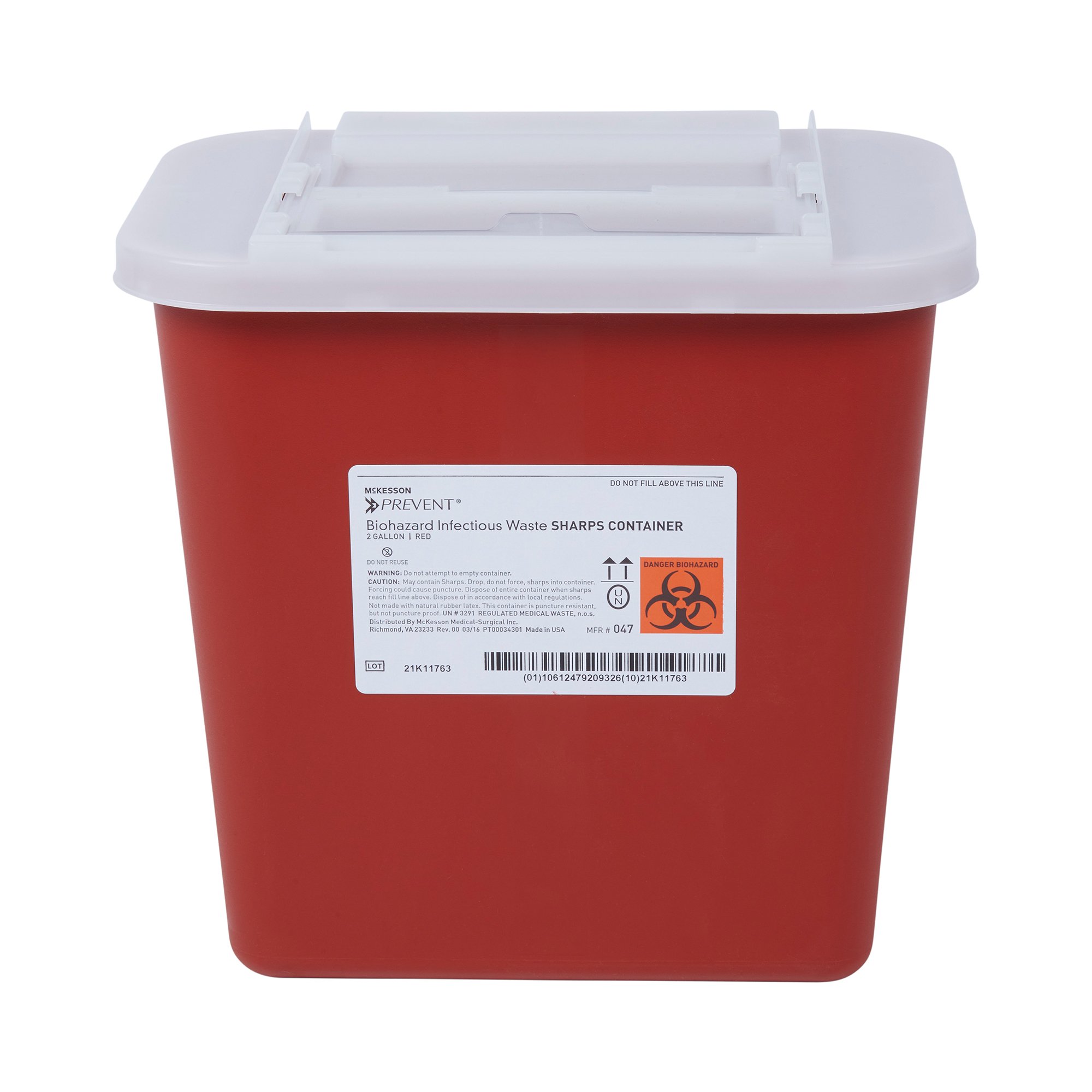 2 Gallon Prevent Shaprs Container Red Base