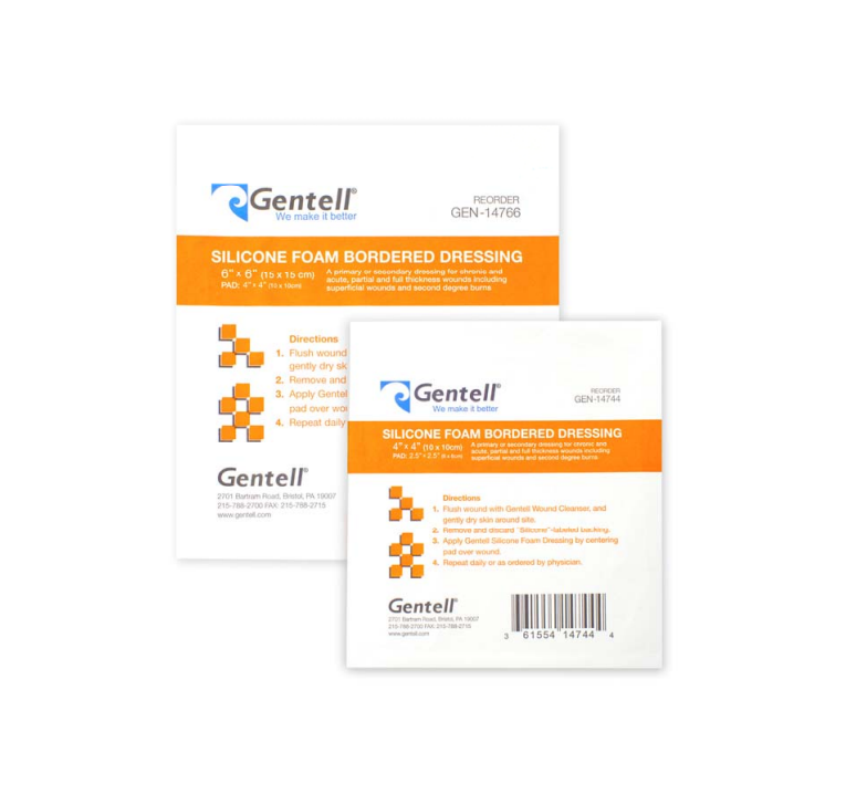 Gentell Bordered Silicone Foam Dressing