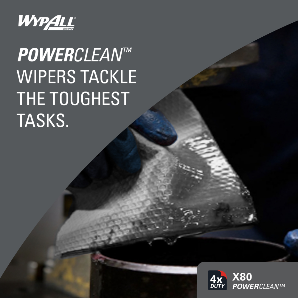 WypAll Power Clean X80 Heavy Duty Cloths