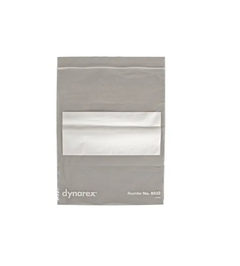 Zip Closure Plastic Bags, Clear with White Write - On Block, 2 mil